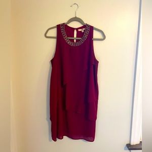 Ya Los Angeles Berry Chiffon Shift Dress